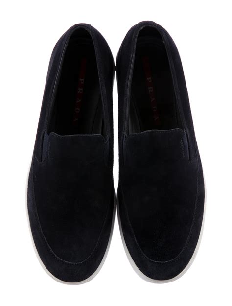 prada suede slip on sneakers